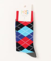 HS by Happy Socks メンズ レディース ARGYLE ( アーガイル ) クルーソックス 10201901