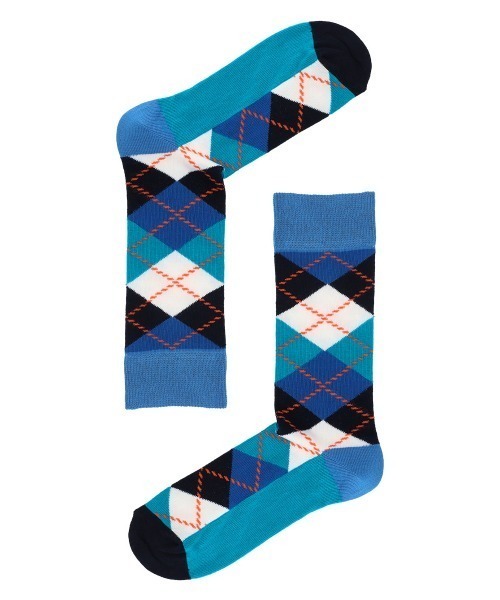 Happy Socks（ハッピーソックス）の「HS by Happy Socks メンズ レディース ARGYLE （ アーガイル ） クルーソックス 10201901（ソックス/靴下・レディース・レッド/ライトブルー/ブラック・M/L）」の5枚目の写真