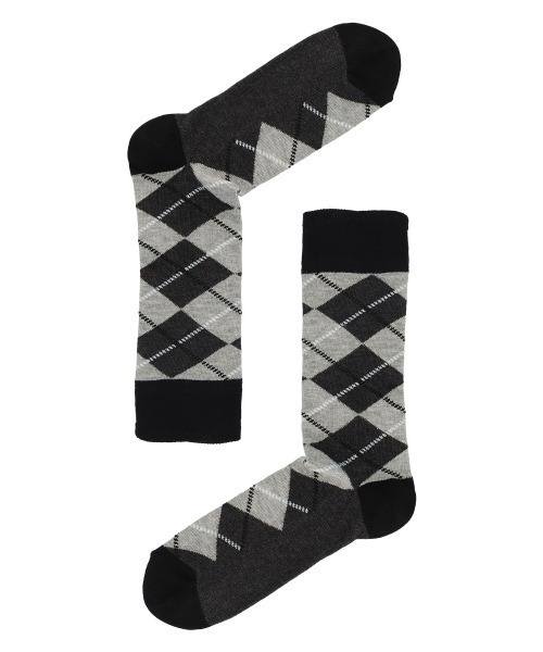 Happy Socks（ハッピーソックス）の「HS by Happy Socks メンズ レディース ARGYLE （ アーガイル ） クルーソックス 10201901（ソックス/靴下・レディース・レッド/ライトブルー/ブラック・M/L）」の4枚目の写真