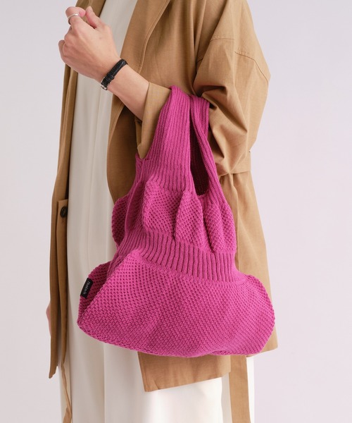 BIRTHDAY BAR（バースデイバー）の「【ThinKniT】marche bag dress Mサイズ マルシェバッグ（トートバッグ・レディース・イエロー/ブラック/ピンク/ブルー/グリーン・フリー）」の5枚目の写真