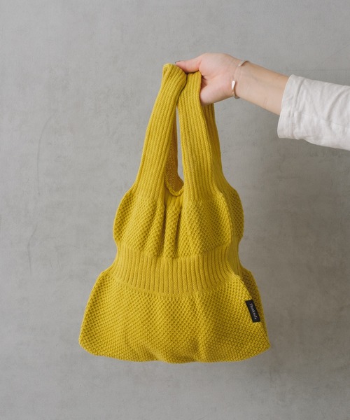 BIRTHDAY BAR（バースデイバー）の「【ThinKniT】marche bag dress Mサイズ マルシェバッグ（トートバッグ・レディース・イエロー/ブラック/ピンク/ブルー/グリーン・フリー）」の4枚目の写真