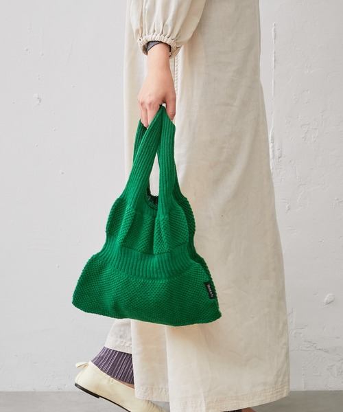BIRTHDAY BAR（バースデイバー）の「【ThinKniT】marche bag dress Mサイズ マルシェバッグ（トートバッグ・レディース・イエロー/ブラック/ピンク/ブルー/グリーン・フリー）」の2枚目の写真