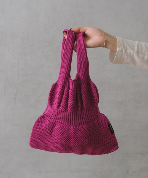 BIRTHDAY BAR（バースデイバー）の「【ThinKniT】marche bag dress Mサイズ マルシェバッグ（トートバッグ・レディース・イエロー/ブラック/ピンク/ブルー/グリーン・フリー）」の9枚目の写真