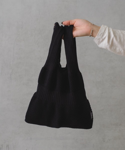 BIRTHDAY BAR（バースデイバー）の「【ThinKniT】marche bag dress Mサイズ マルシェバッグ（トートバッグ・レディース・イエロー/ブラック/ピンク/ブルー/グリーン・フリー）」の10枚目の写真