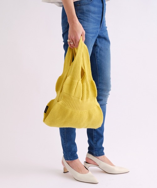 BIRTHDAY BAR（バースデイバー）の「【ThinKniT】marche bag dress Mサイズ マルシェバッグ（トートバッグ・レディース・イエロー/ブラック/ピンク/ブルー/グリーン・フリー）」の22枚目の写真