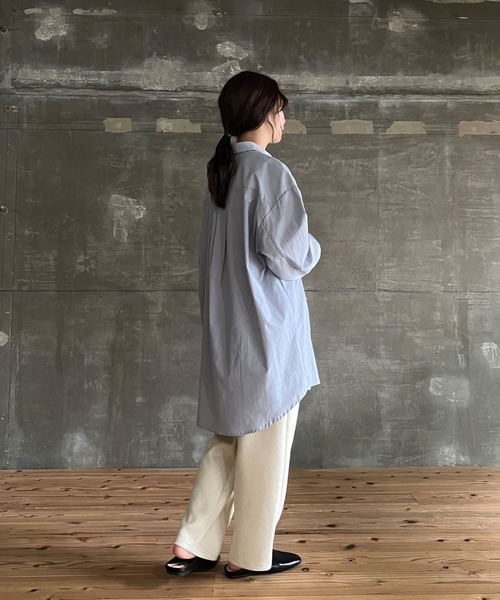 cona（コナ）の「【ZOZO限定】ストライプオーバーシャツ（シャツ/ブラウス・レディース・ピンク/ネイビー/ミント・FREE）」の11枚目の写真