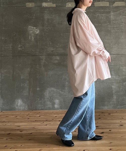 cona（コナ）の「【ZOZO限定】ストライプオーバーシャツ（シャツ/ブラウス・レディース・ピンク/ネイビー/ミント・FREE）」の19枚目の写真