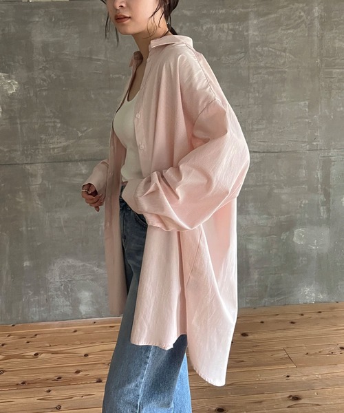 cona（コナ）の「【ZOZO限定】ストライプオーバーシャツ（シャツ/ブラウス・レディース・ピンク/ネイビー/ミント・FREE）」の21枚目の写真