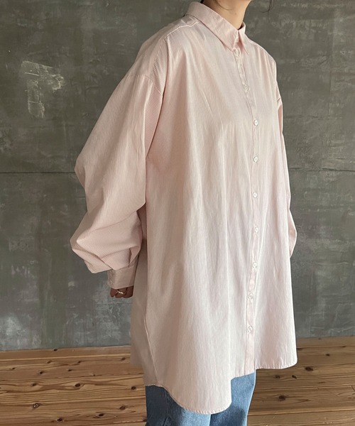 cona（コナ）の「【ZOZO限定】ストライプオーバーシャツ（シャツ/ブラウス・レディース・ピンク/ネイビー/ミント・FREE）」の17枚目の写真