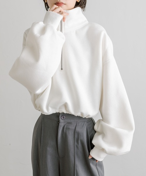 mline（エムライン）の「[mline]ハーフジップスウェット（スウェット・レディース・オフホワイト/ベージュ/ブルー・FREE）」の16枚目の写真