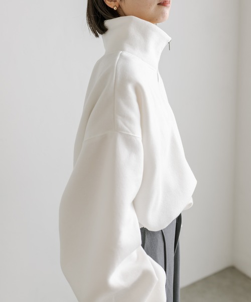 mline（エムライン）の「[mline]ハーフジップスウェット（スウェット・レディース・オフホワイト/ベージュ/ブルー・FREE）」の14枚目の写真