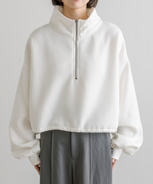 mline（エムライン）の「[mline]ハーフジップスウェット（スウェット・レディース・オフホワイト/ベージュ/ブルー・FREE）」の10枚目の写真