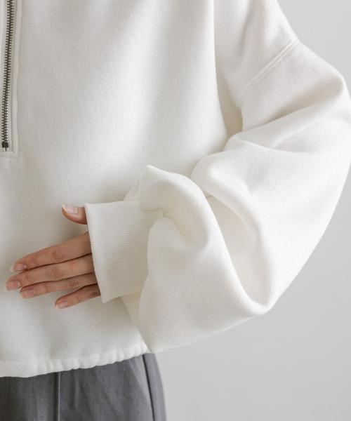 mline（エムライン）の「[mline]ハーフジップスウェット（スウェット・レディース・オフホワイト/ベージュ/ブルー・FREE）」の20枚目の写真