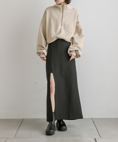 mline（エムライン）の「[mline]ハーフジップスウェット（スウェット・レディース・オフホワイト/ベージュ/ブルー・FREE）」の12枚目の写真