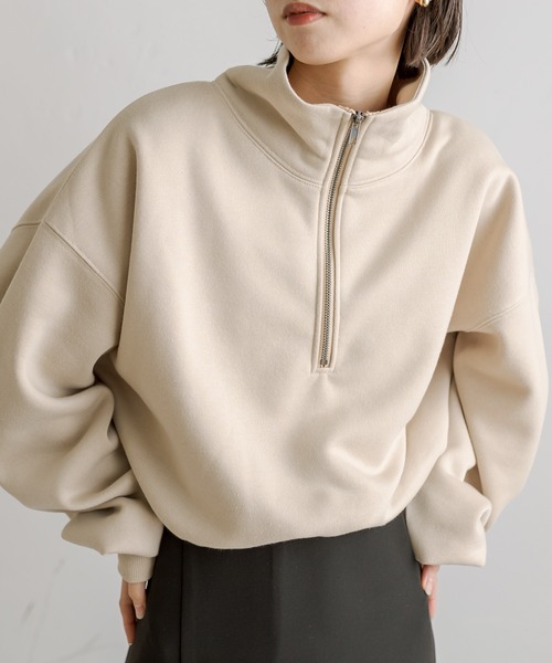 mline（エムライン）の「[mline]ハーフジップスウェット（スウェット・レディース・オフホワイト/ベージュ/ブルー・FREE）」の19枚目の写真