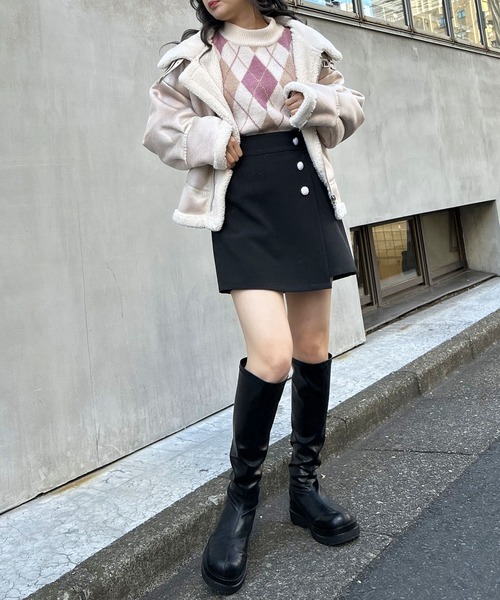 INGNI(イング)の「飾りボタンラップ/スカパン(スカート・レディース・その他1/ブラック・FREE)」の6枚目の写真