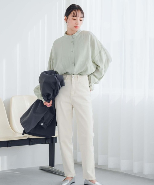 fifth(フィフス)の「ポプリンバンドカラーブラウス(シャツ/ブラウス・レディース・グリーン/ホワイト・M)」の11枚目の写真