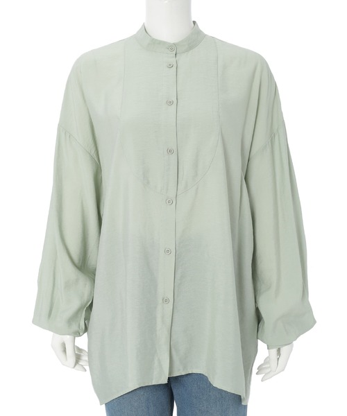 fifth(フィフス)の「ポプリンバンドカラーブラウス(シャツ/ブラウス・レディース・グリーン/ホワイト・M)」の6枚目の写真