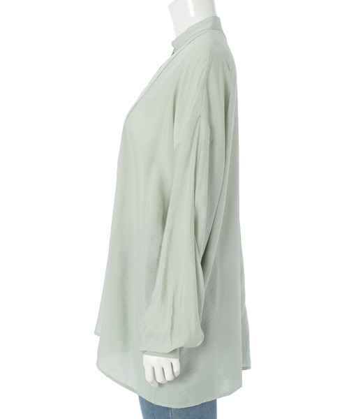 fifth(フィフス)の「ポプリンバンドカラーブラウス(シャツ/ブラウス・レディース・グリーン/ホワイト・M)」の4枚目の写真