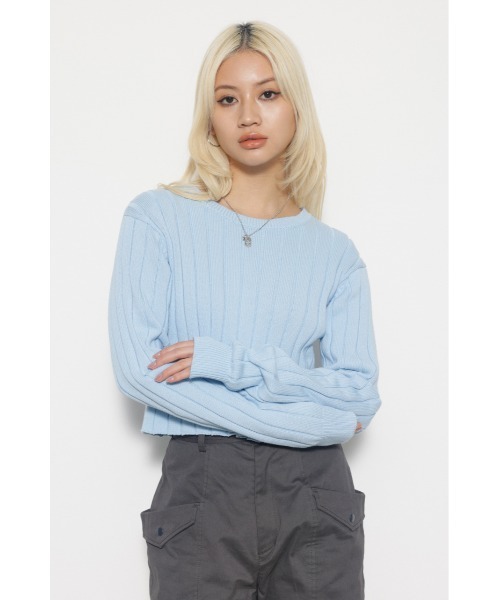 LAGUA GEM（ラグアジェム）の「WIDE RIB SHORT KNIT ショート