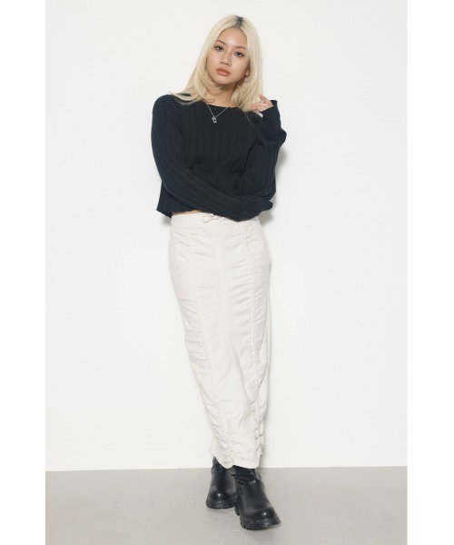LAGUA GEM RIB KNIT ショートパンツ　ラグアジェム LAGUA GEM | RIB KNIT ショートパンツ (ショートパンツ ) |SHEL
