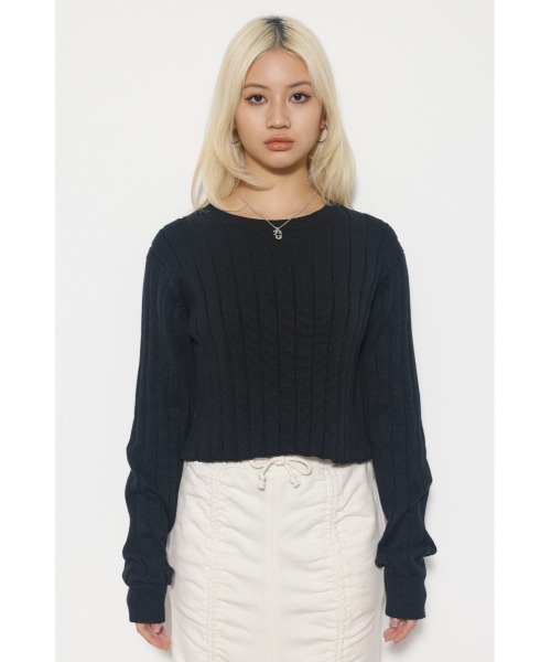 LAGUA GEM（ラグアジェム）の「WIDE RIB SHORT KNIT ショート