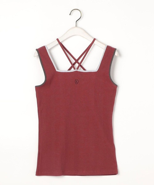 179/WG（イチナナキュウダブルジー）の「配色ホルタータンクトップ（タンクトップ・レディース・オフホワイト/ミント/ブラック/ピンク/ホワイト×ピンク/ブラック系/サックスブルー/ホワイト×グリーン・FREE）」の9枚目の写真