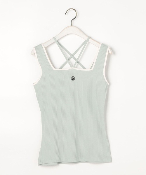 179/WG（イチナナキュウダブルジー）の「配色ホルタータンクトップ（タンクトップ・レディース・オフホワイト/ミント/ブラック/ピンク/ホワイト×ピンク/ブラック系/サックスブルー/ホワイト×グリーン・FREE）」の11枚目の写真