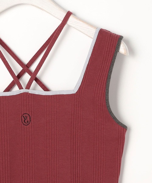 179/WG（イチナナキュウダブルジー）の「配色ホルタータンクトップ（タンクトップ・レディース・オフホワイト/ミント/ブラック/ピンク/ホワイト×ピンク/ブラック系/サックスブルー/ホワイト×グリーン・FREE）」の15枚目の写真