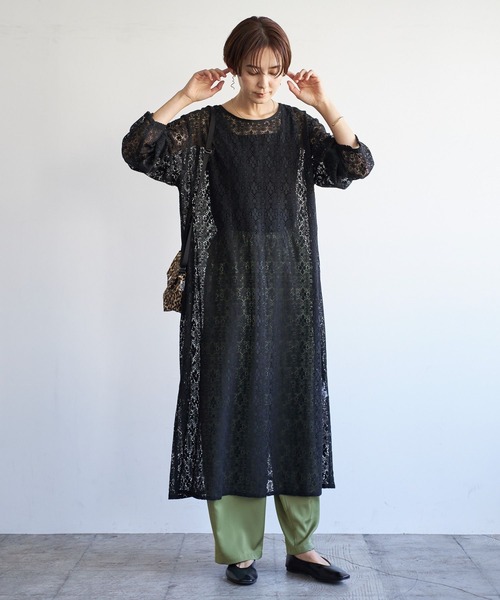 LEPSIM(レプシィム)の「2WAYレースロングワンピース 181174(ワンピース・レディース・オフホワイト/ブラック・FREE)」の6枚目の写真
