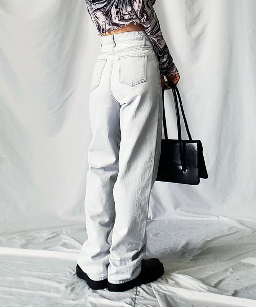 miss me デニム ホワイト レア y2k archive 韓国 me+em select（ミームセレクト）の「ホワイトグレーヴィンテージ