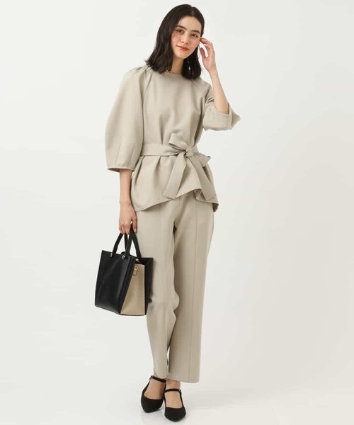 a.v.v（アーヴェヴェ）の「2SET ボリュームスリーブブラウスパンツセット（ワンピース・レディース・ベージュ/ネイビー・38/40/42/36/34）」の9枚目の写真