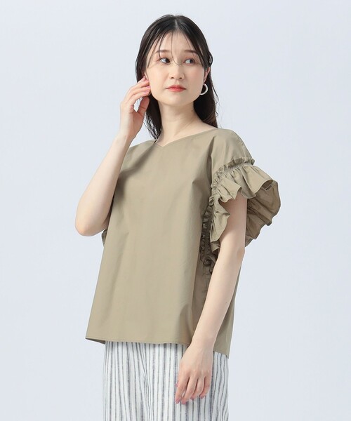 totem ギャザースリーブブラウス AMBIDEX Store 〇embroidery jacquard ギャザースリーブブラウス