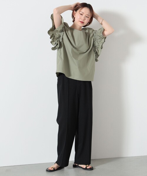 BEAMS HEART（ビームスハート）の「ギャザースリーブ ブラウス（シャツ/ブラウス・レディース・ブラック/オリーブ/オフホワイト/ベージュ・FREE）」の11枚目の写真