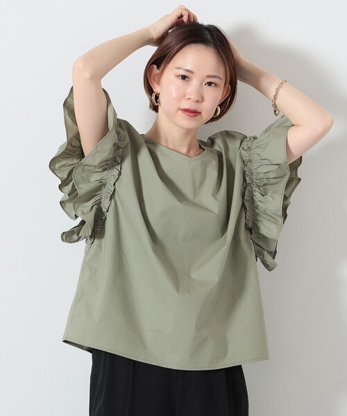 BEAMS HEART（ビームスハート）の「ギャザースリーブ ブラウス（シャツ/ブラウス・レディース・ブラック/オリーブ/オフホワイト/ベージュ・FREE）」の12枚目の写真