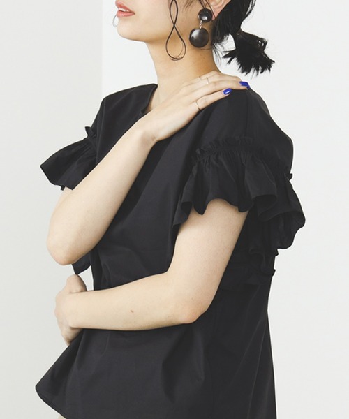 BEAMS HEART（ビームスハート）の「ギャザースリーブ ブラウス（シャツ/ブラウス・レディース・ブラック/オリーブ/オフホワイト/ベージュ・FREE）」の8枚目の写真