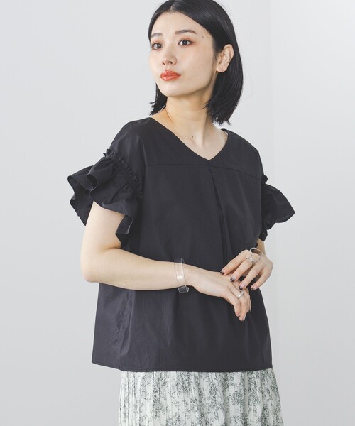 BEAMS HEART（ビームスハート）の「ギャザースリーブ ブラウス（シャツ/ブラウス・レディース・ブラック/オリーブ/オフホワイト/ベージュ・FREE）」の10枚目の写真