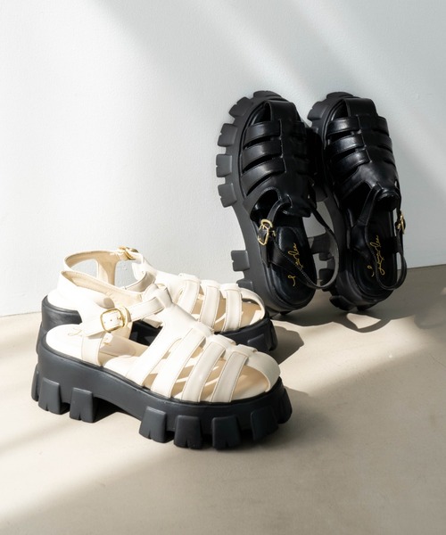 Launa lea（ラウナレア）の「厚底グルカサンダル(S138)（サンダル・レディース・アイボリー/ブラック・S/M/L/LL）」の16枚目の写真