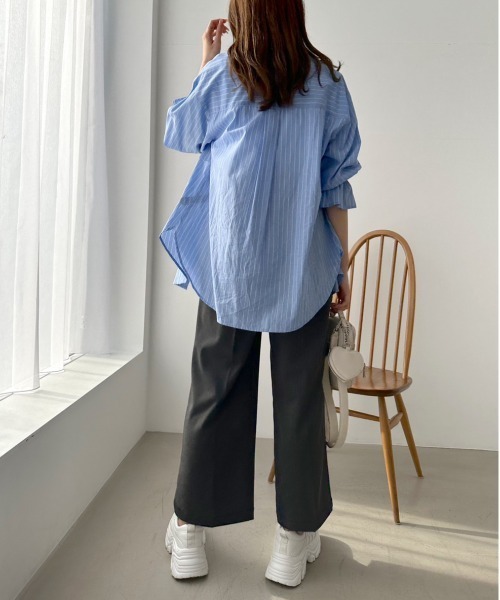 OLIVE des OLIVE（オリーブデオリーブ）の「【WEB限定】ベルト付きスラックスパンツ（スラックス・レディース・アイボリー/サックスブルー/ピンク/チャコールグレー・FREE）」の16枚目の写真