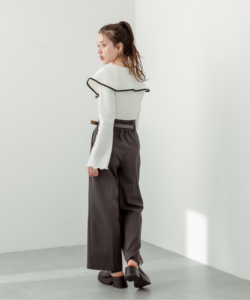 OLIVE des OLIVE（オリーブデオリーブ）の「【WEB限定】ベルト付きスラックスパンツ（スラックス・レディース・アイボリー/サックスブルー/ピンク/チャコールグレー・FREE）」の21枚目の写真