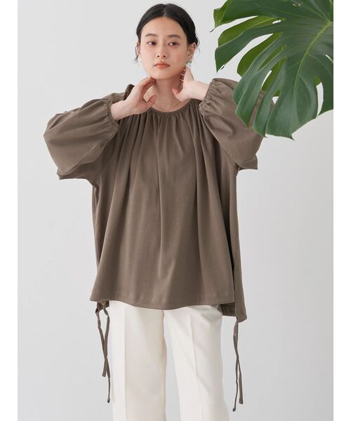 AMERICAN HOLIC(アメリカンホリック)の「ラグランギャザーカットプルオーバー(Tシャツ/カットソー・レディース・モカ/オフホワイト/ブラック・M/L)」の21枚目の写真