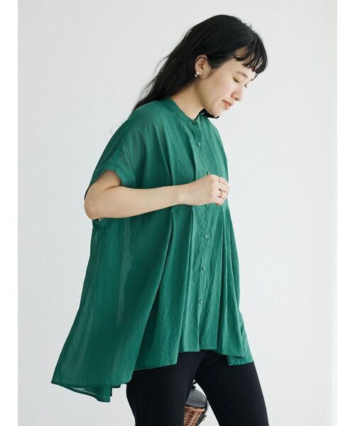 CRAFT STANDARD BOUTIQUE(クラフトスタンダードブティック)の「ヴィンテージボイルタックソデブラウス(シャツ/ブラウス・レディース・ブラック/グレー/グリーン/ブラウン・FREE)」の7枚目の写真