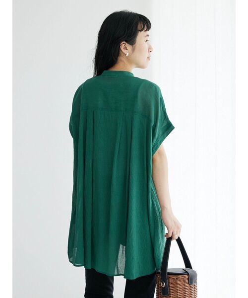 CRAFT STANDARD BOUTIQUE(クラフトスタンダードブティック)の「ヴィンテージボイルタックソデブラウス(シャツ/ブラウス・レディース・ブラック/グレー/グリーン/ブラウン・FREE)」の9枚目の写真