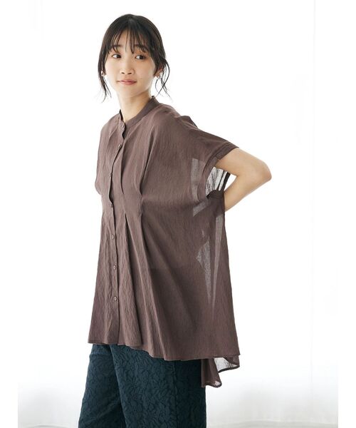 CRAFT STANDARD BOUTIQUE(クラフトスタンダードブティック)の「ヴィンテージボイルタックソデブラウス(シャツ/ブラウス・レディース・ブラック/グレー/グリーン/ブラウン・FREE)」の19枚目の写真