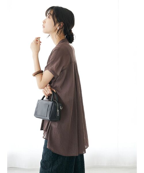CRAFT STANDARD BOUTIQUE(クラフトスタンダードブティック)の「ヴィンテージボイルタックソデブラウス(シャツ/ブラウス・レディース・ブラック/グレー/グリーン/ブラウン・FREE)」の20枚目の写真