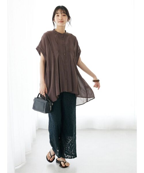 CRAFT STANDARD BOUTIQUE(クラフトスタンダードブティック)の「ヴィンテージボイルタックソデブラウス(シャツ/ブラウス・レディース・ブラック/グレー/グリーン/ブラウン・FREE)」の22枚目の写真