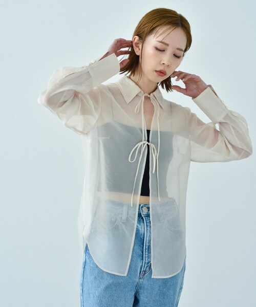 CODE A（コードエー）の「ribbon sheer blouse（シャツ/ブラウス