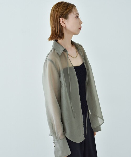 ブラウス シャツ SHEER PLAID BLOUSE レディース Ada. ブラウス シャツ レギュラーカラー チェック柄 レディース