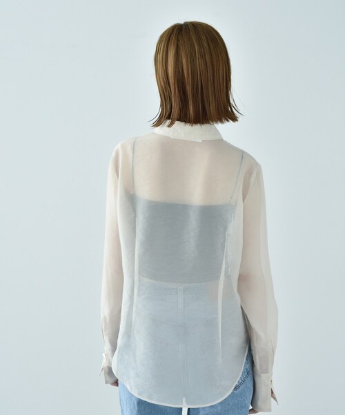CODE A(コードエー)の「ribbon sheer blouse(シャツ/ブラウス・レディース・カーキ/アイボリー・00)」の14枚目の写真