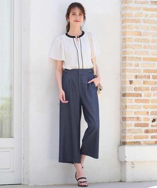 ANY SIS（エニィスィス）の「【2WAY】バイカラーラッフル ブラウス